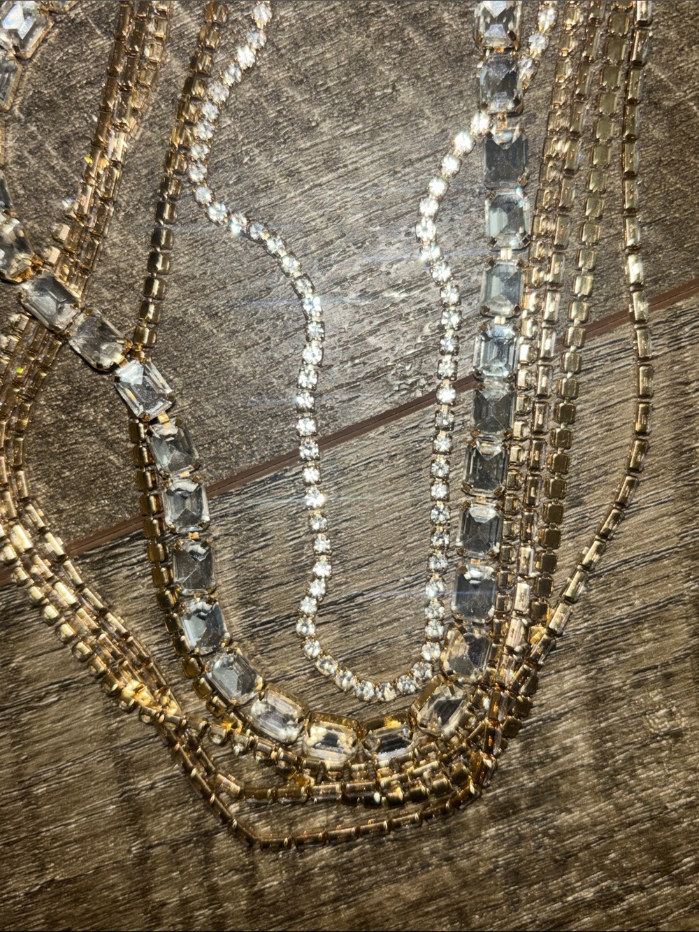INC International Concepts Gold-Tone Multi Strand Necklace with Clear Stones - Picture 4 of 8